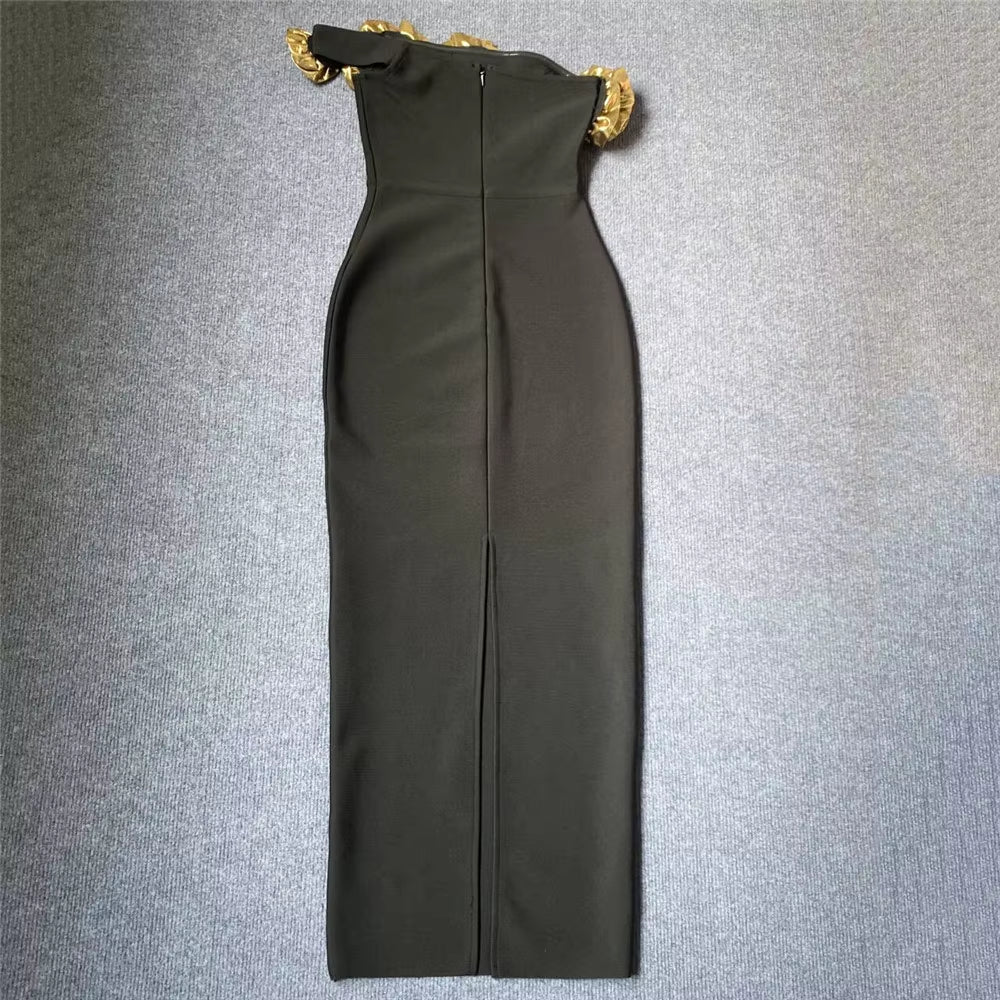 SB2874 Women'S Summer Evening Dress Sexy Sleeveless Halter Tight Bandage High Waist Solid Foil Print Bodycon Silhouette