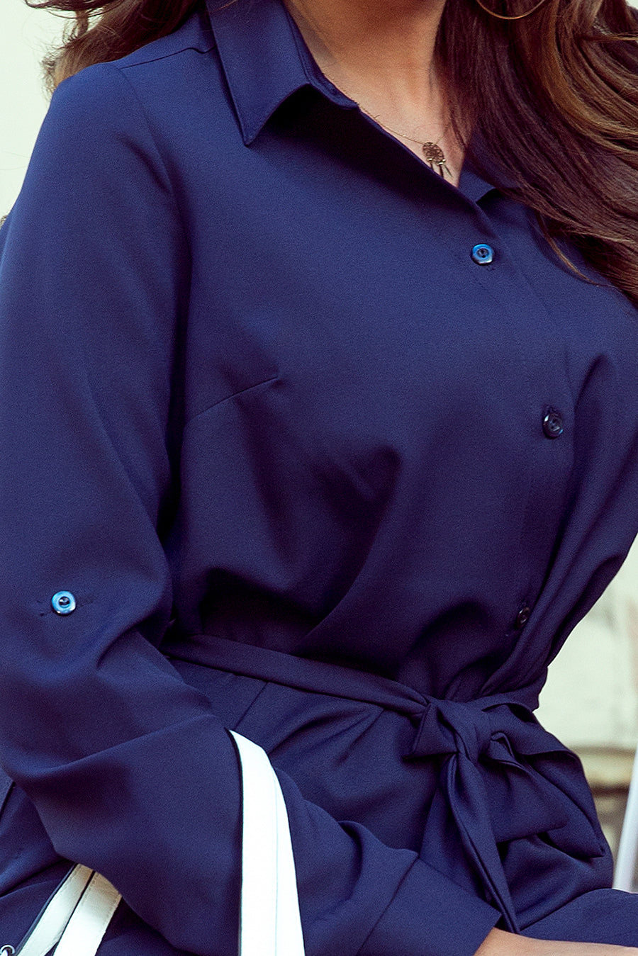 Numoco 288-1 Shirt dress with buttons - dark blue