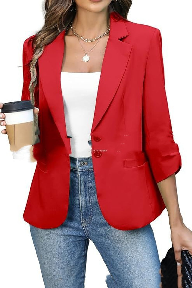 Solid Color Lightweight Slim Suit Jacket