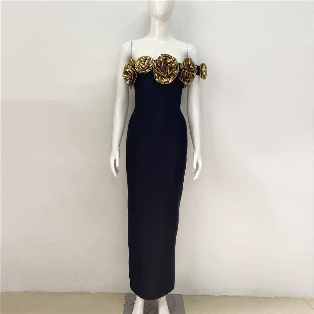 SB2874 Women'S Summer Evening Dress Sexy Sleeveless Halter Tight Bandage High Waist Solid Foil Print Bodycon Silhouette