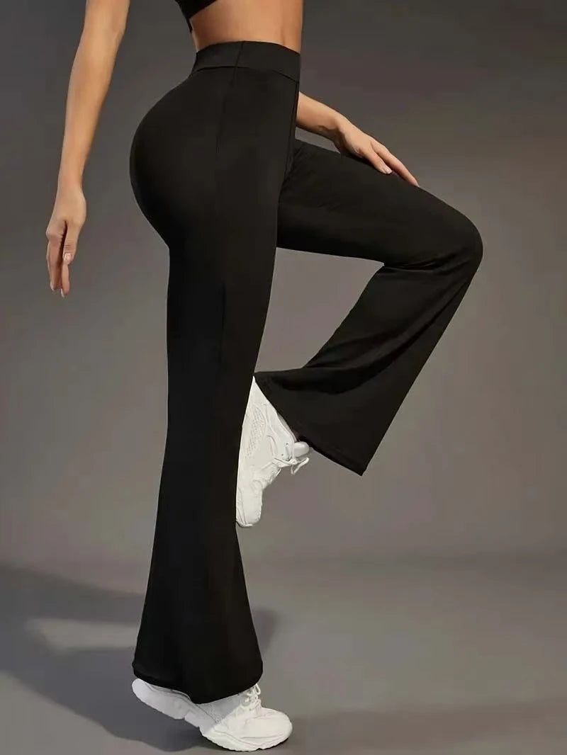 Casual Sexy Basic Solid Flare Pants Y2K Slim Low-Waisted Boot Cut Pants Women 2024 Autumn Spring Fashion Streetwear Lady