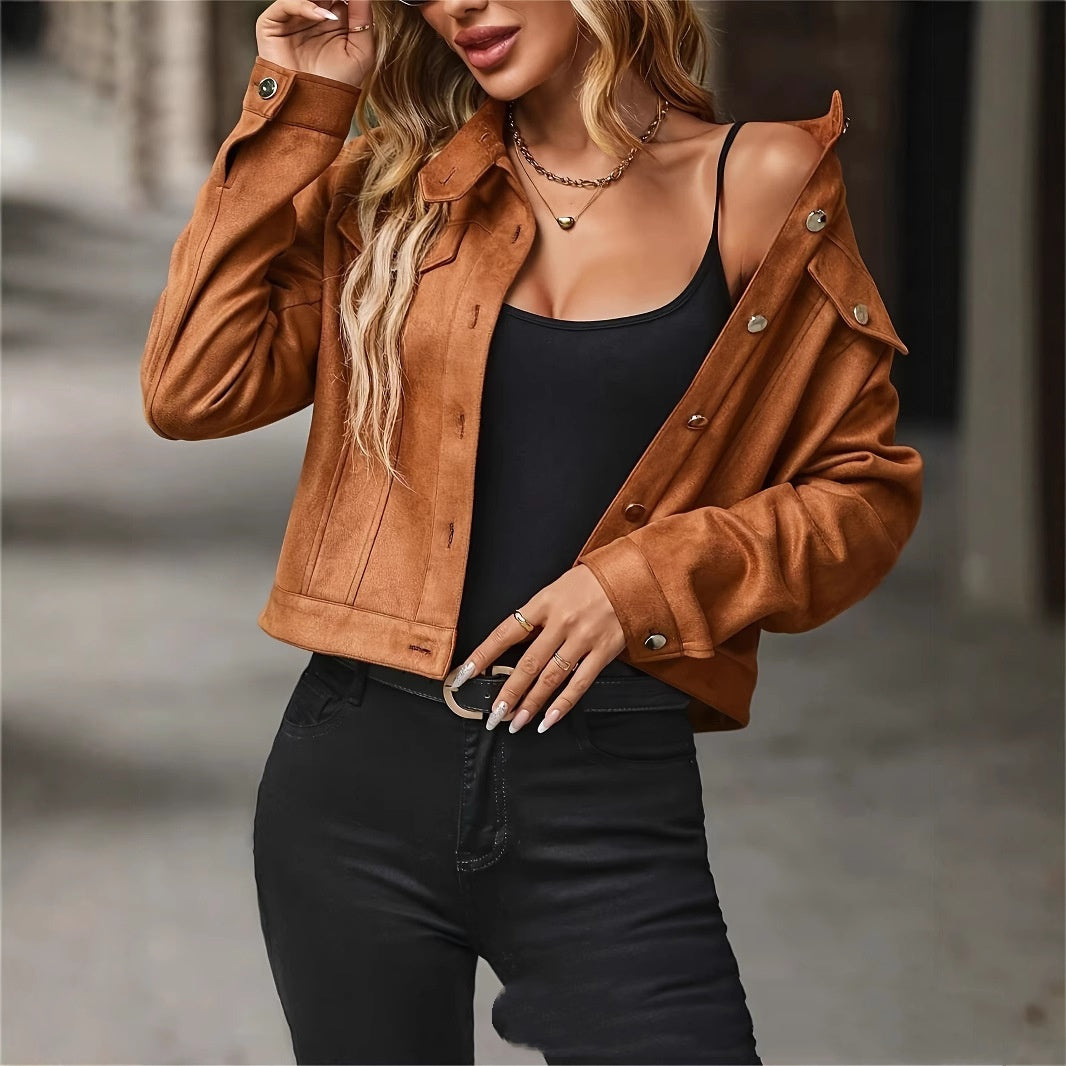 Women'S Casual Cropped Casual Jacket
