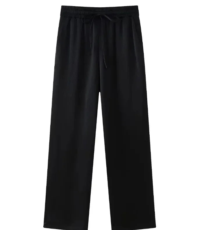 European and American Style 2024 Spring and Summer New Women's Clothing Wrinkle Effect Double Breasted Suit Jacket Pants Set