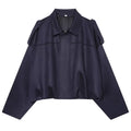 HXAO Women's Bomber Jacket Lapel Long Sleeve Zipper Suede Jacket Women 2025 High Street Cropped Racing Jackets Coats Outerwears