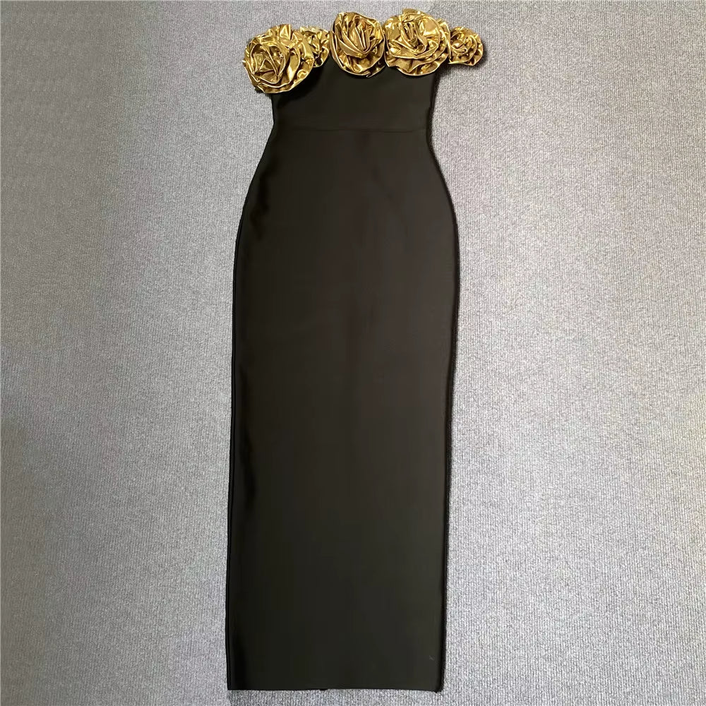 SB2874 Women'S Summer Evening Dress Sexy Sleeveless Halter Tight Bandage High Waist Solid Foil Print Bodycon Silhouette