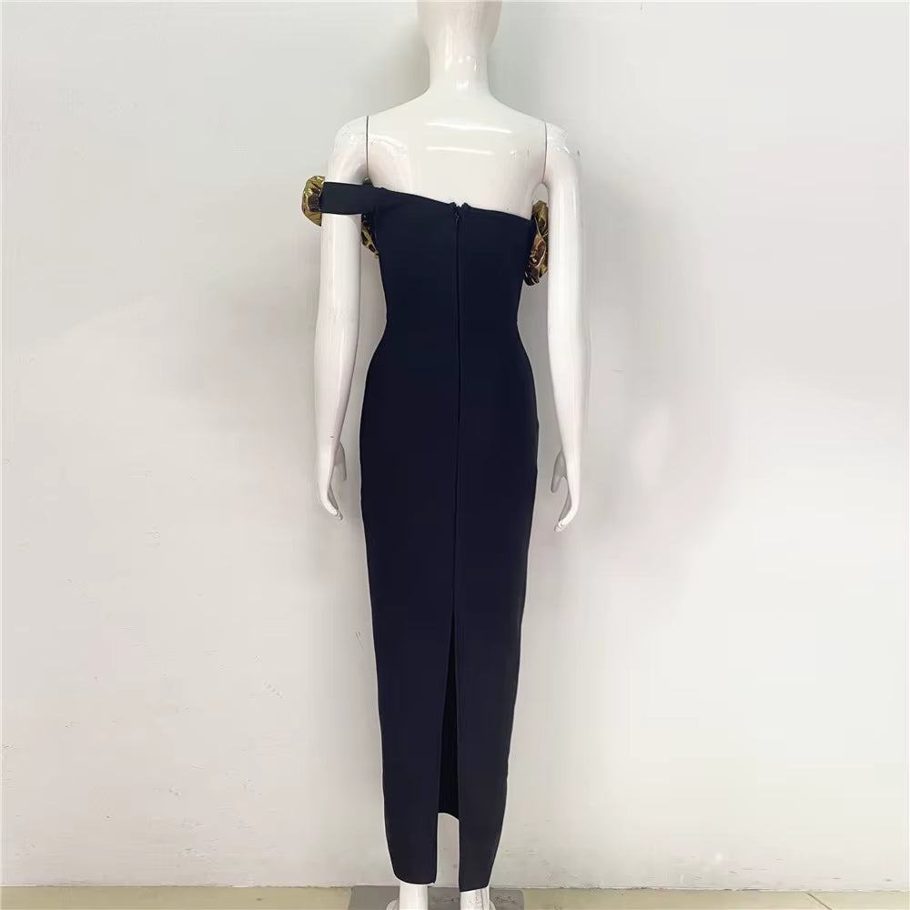 SB2874 Women'S Summer Evening Dress Sexy Sleeveless Halter Tight Bandage High Waist Solid Foil Print Bodycon Silhouette